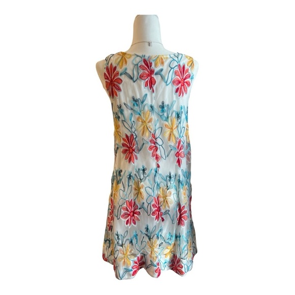 Robbie Bee Floral Cottagecore Embroidered Lace Shift Dress Size PL - Picture 3 of 6